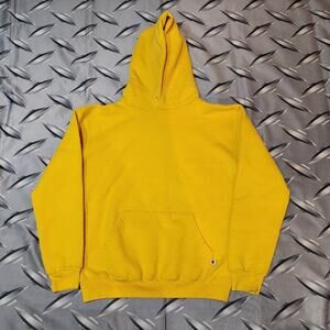 Vintage 80s Russell Athletic Yellow Pullover Hoodie Sweatshirt Adult Size M